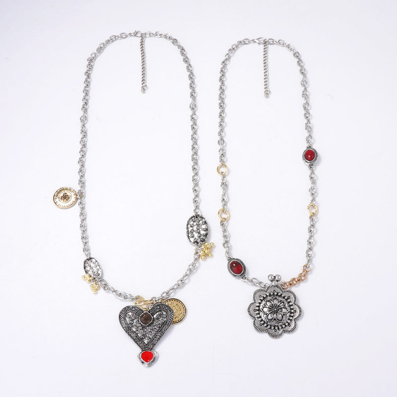 Vintage Floral Charm Necklace