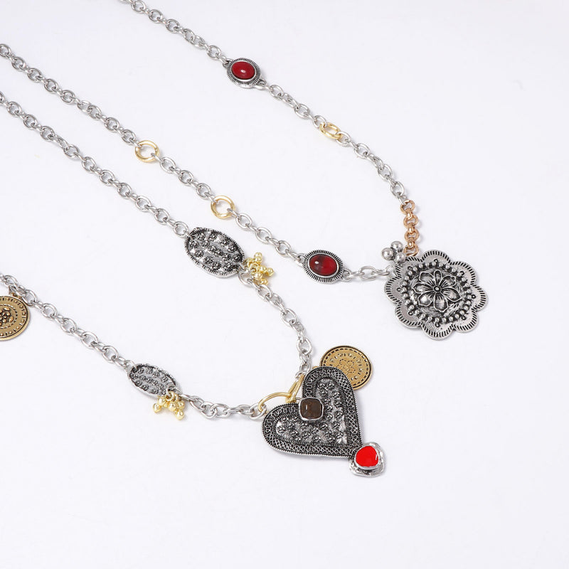 Vintage Floral Charm Necklace