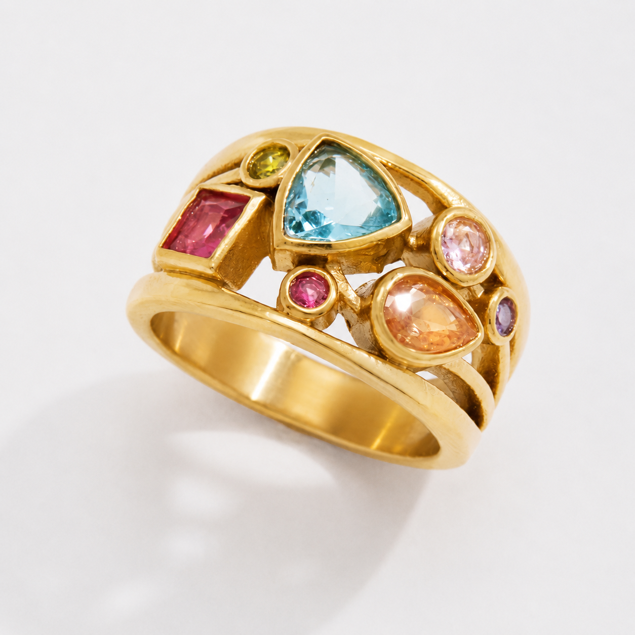 Whimsical Gemstone Statement Ring
