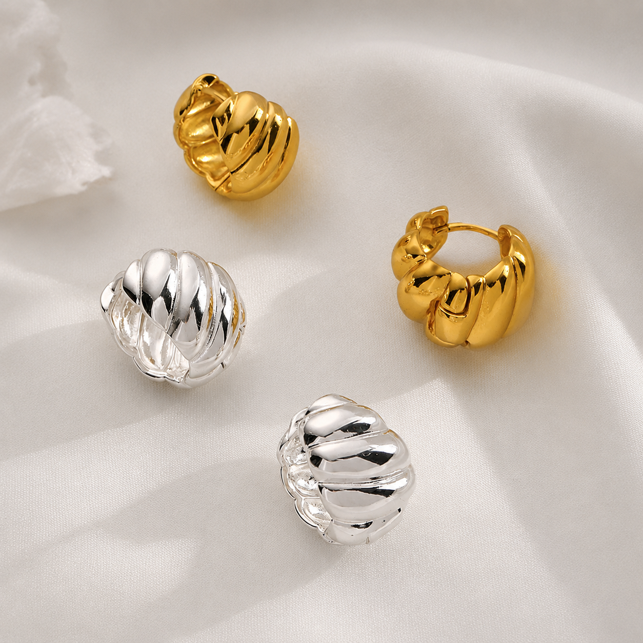 Refined Sculptural Hoop Earrings
