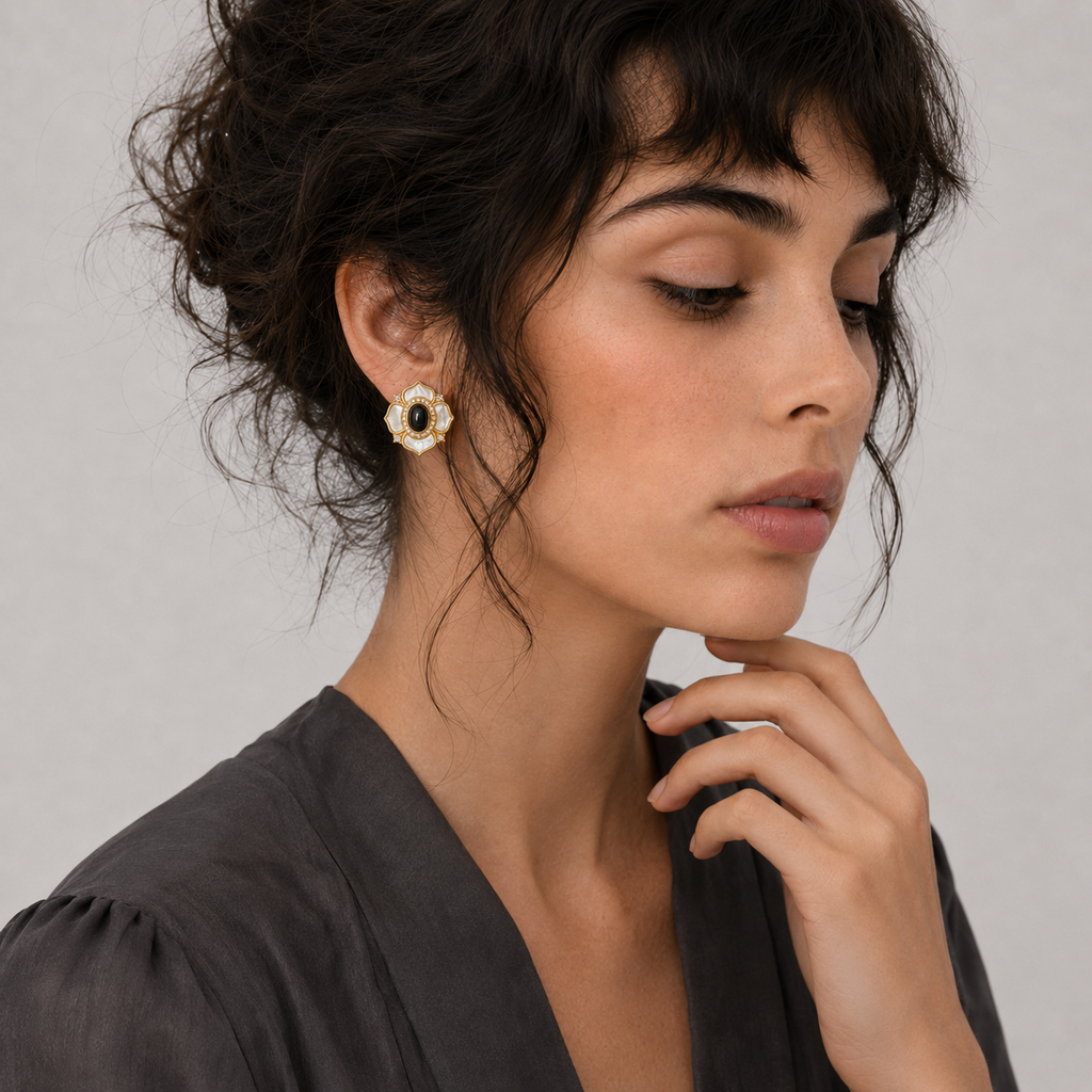 Retro Blossom Stud Earrings