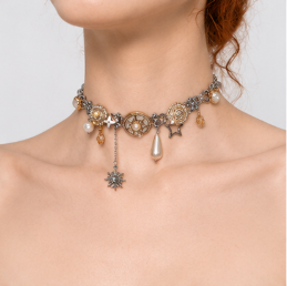 Vintage Celestial Charm Choker