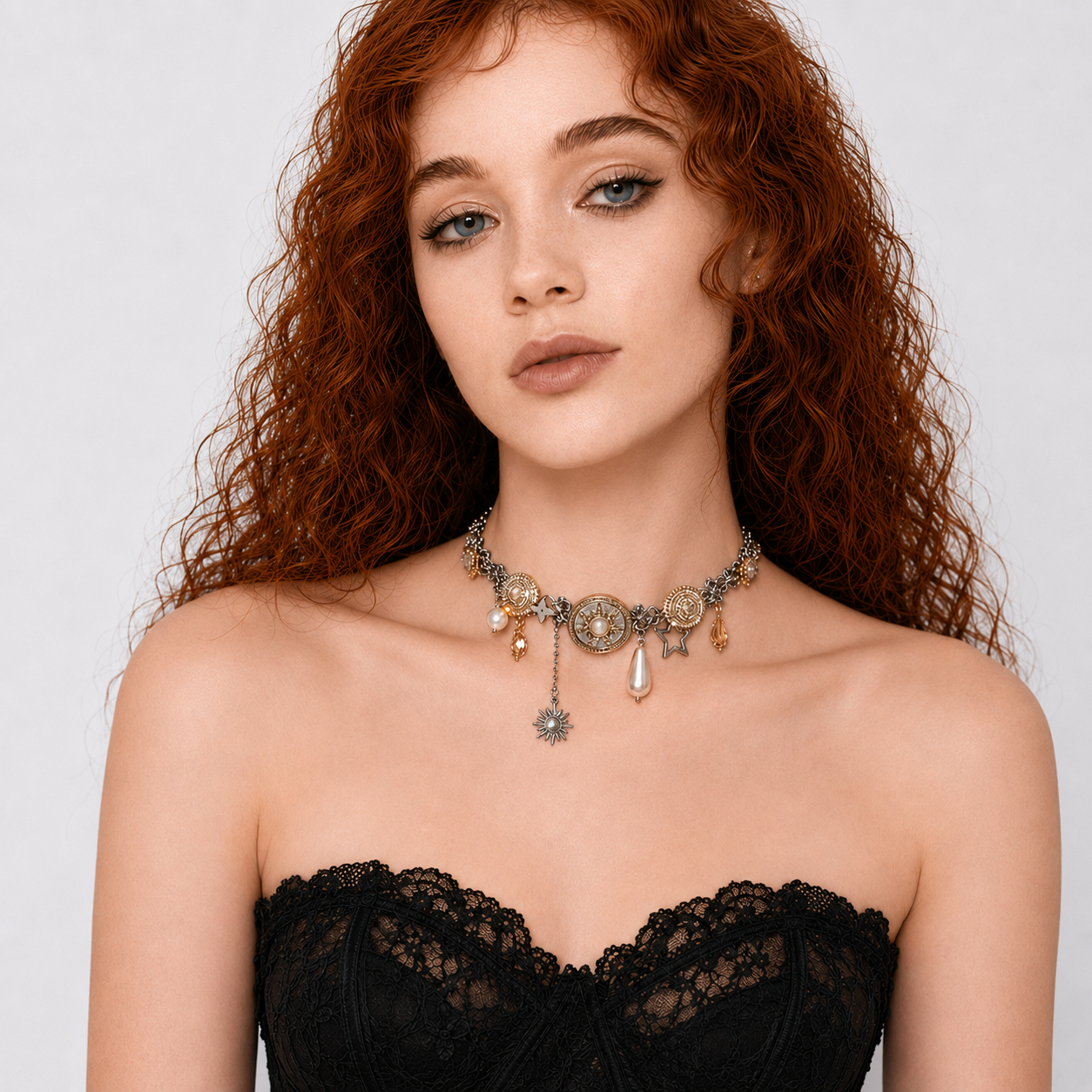 Vintage Celestial Charm Choker