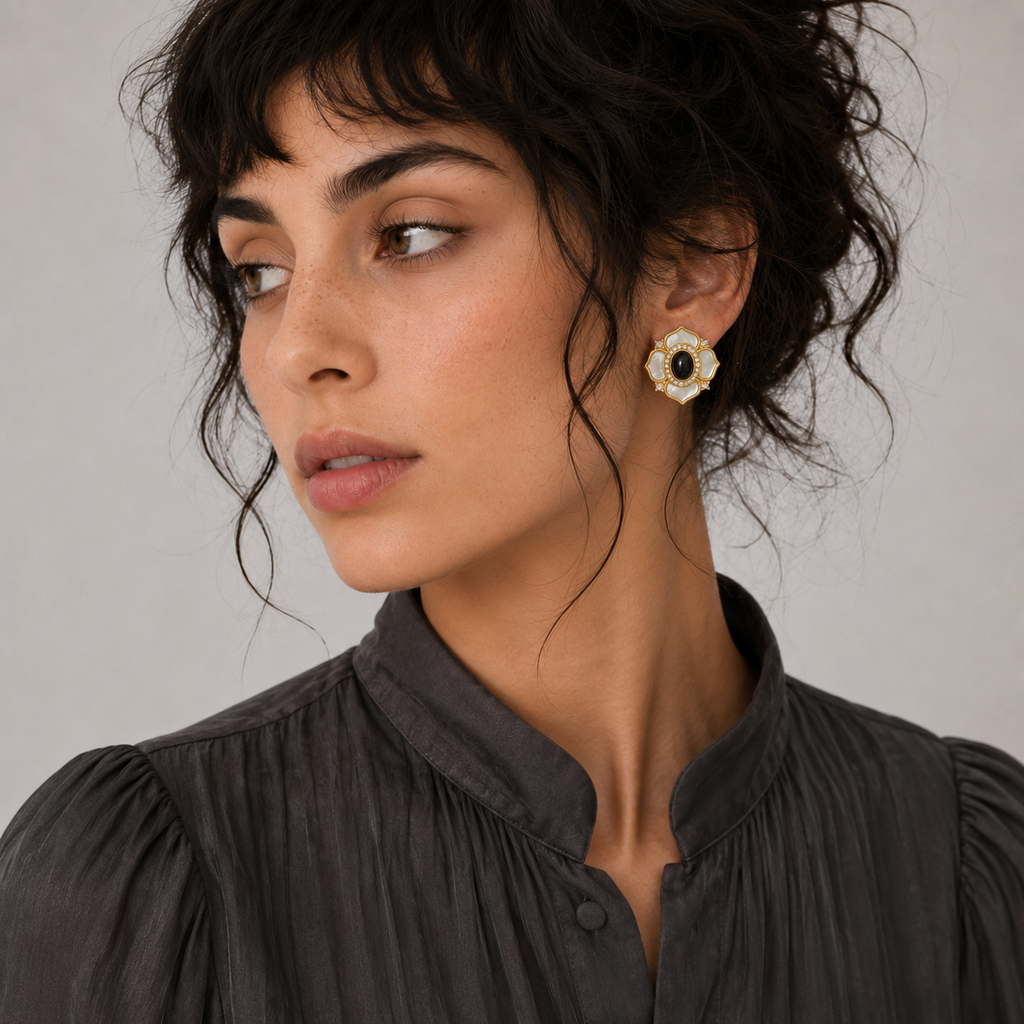 Retro Blossom Stud Earrings