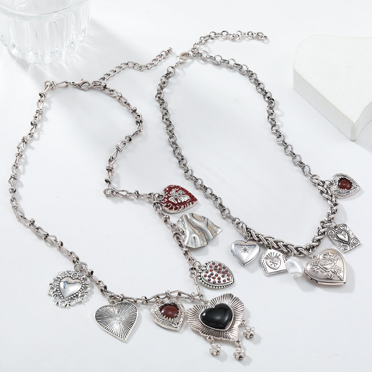 Vintage Heart Charm Necklace