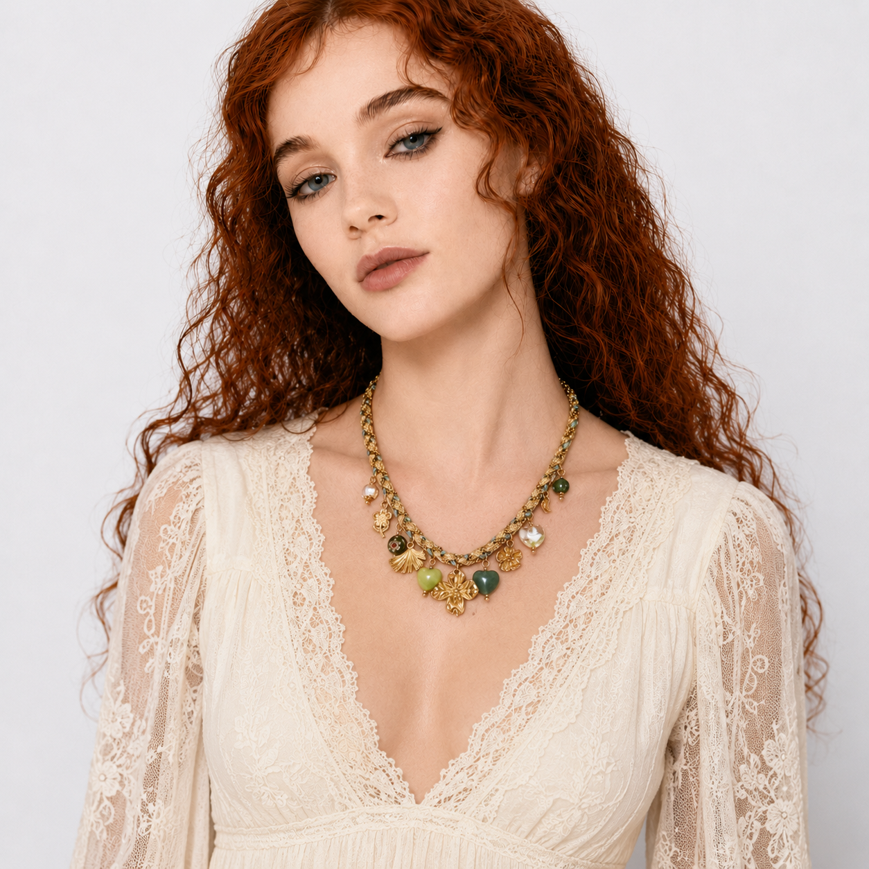 Vintage Botanical Charm Necklace
