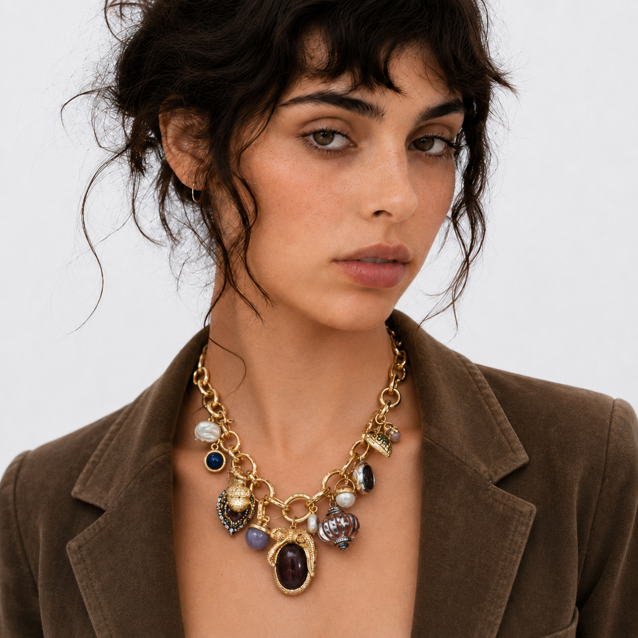 Vintage Gem Charm Necklace