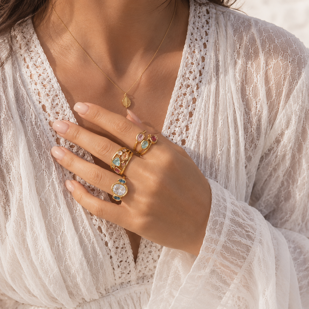 Whimsical Gemstone Statement Ring