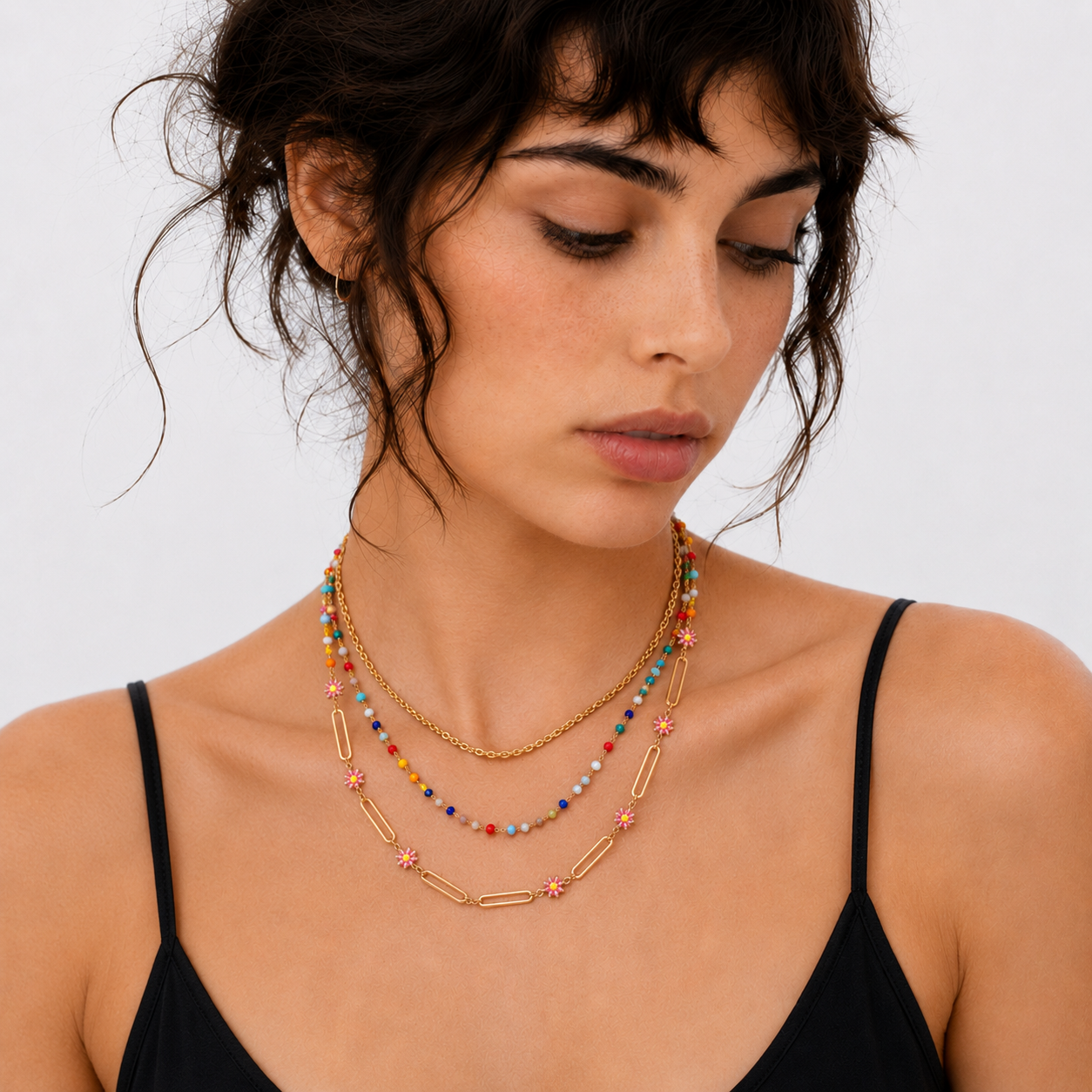 Playful Daisy Layered Necklace