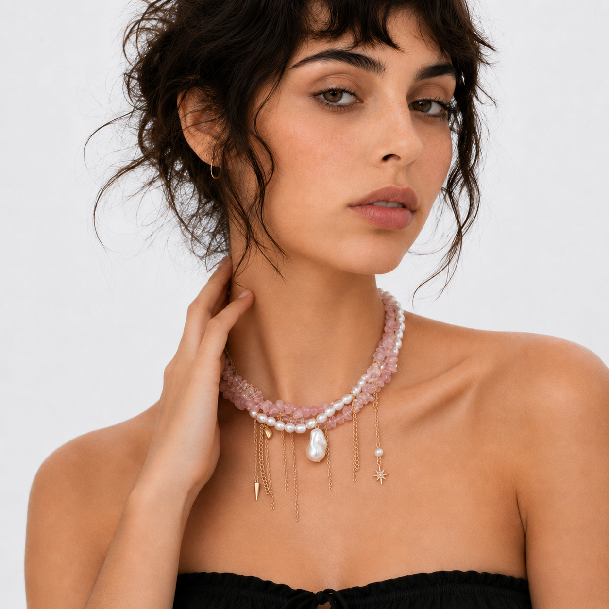 Poetic Fringe Charm Choker