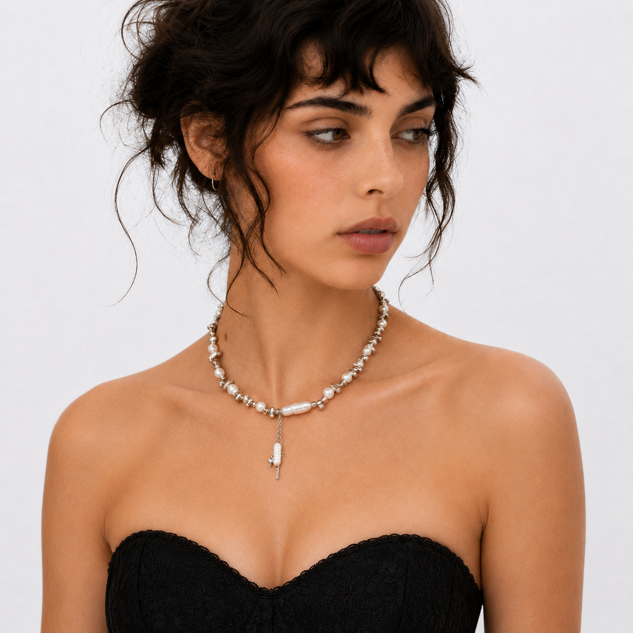 Baroque Beaded Drop Choker