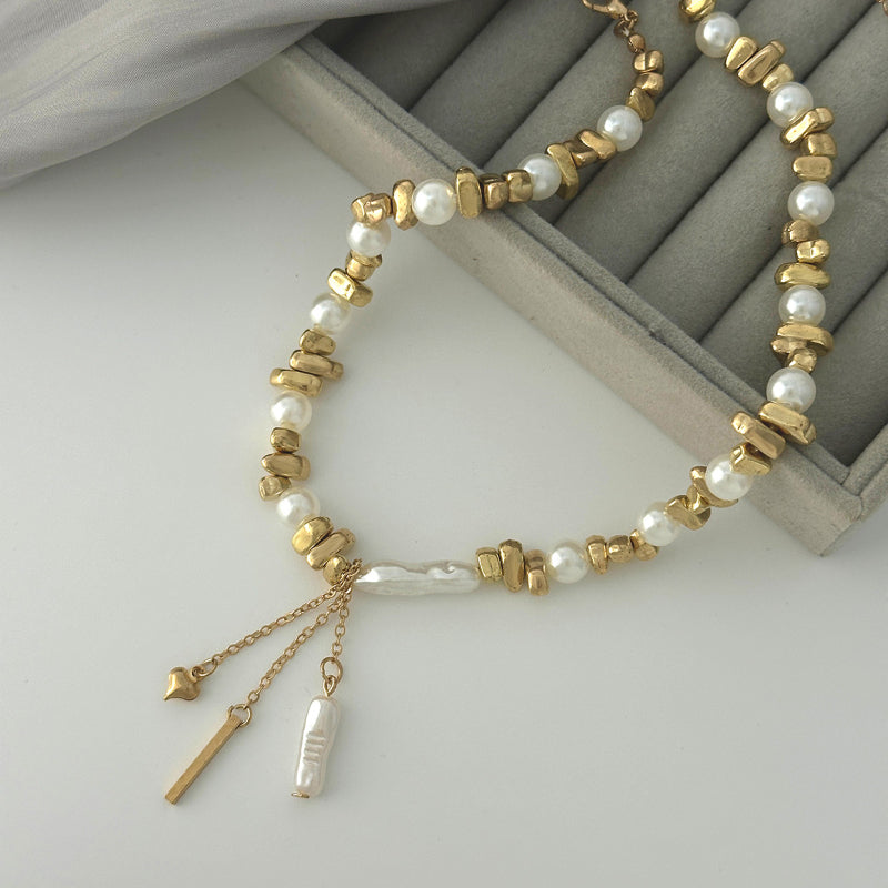 Baroque Beaded Drop Choker