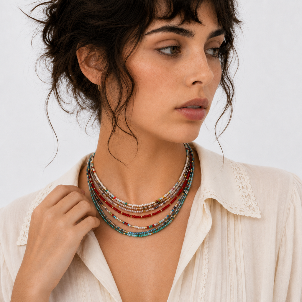 Bohemian Layered Beaded Necklace