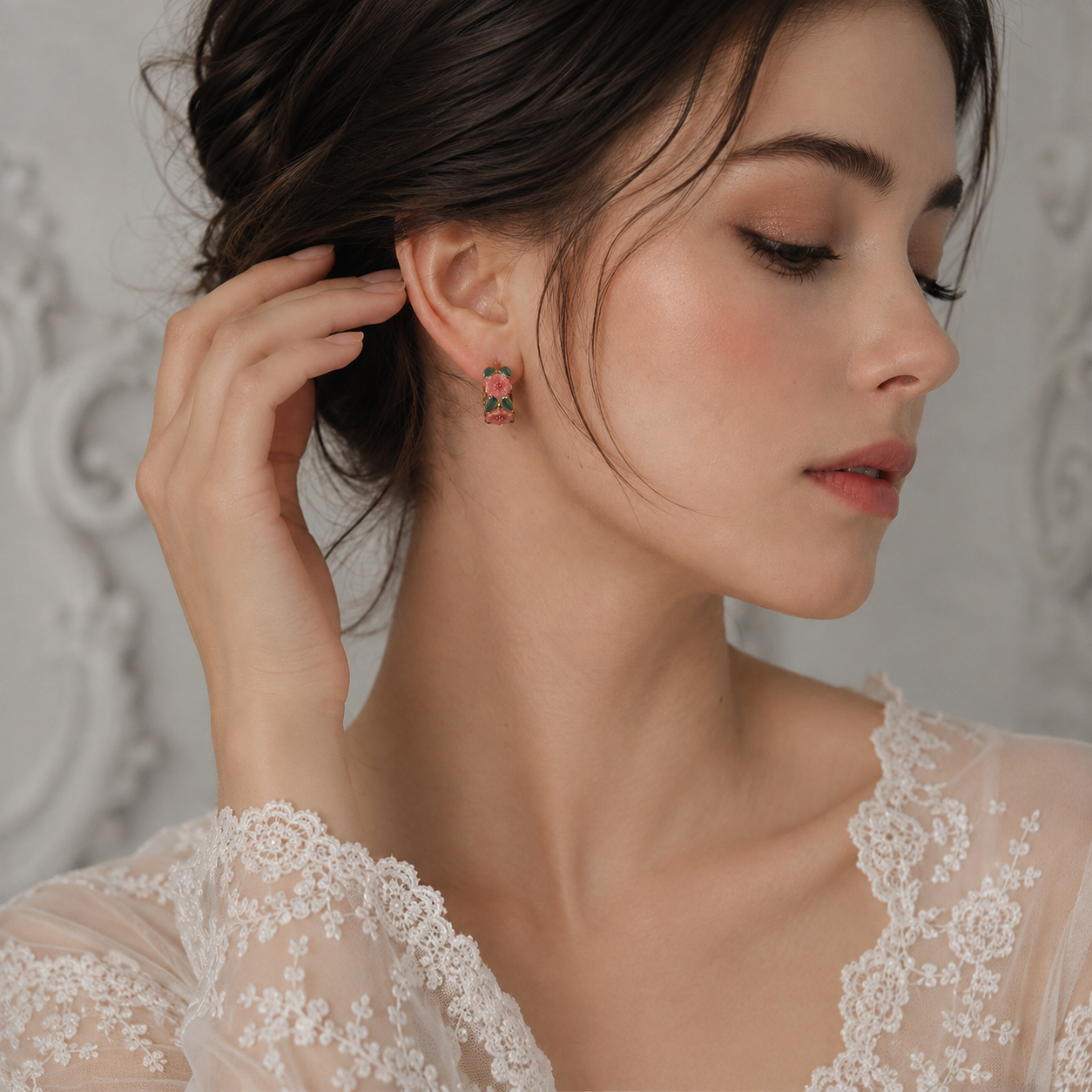 Romantic Floral Pearl Earrings