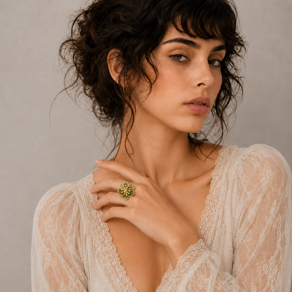 Whimsical Floral Statement Ring