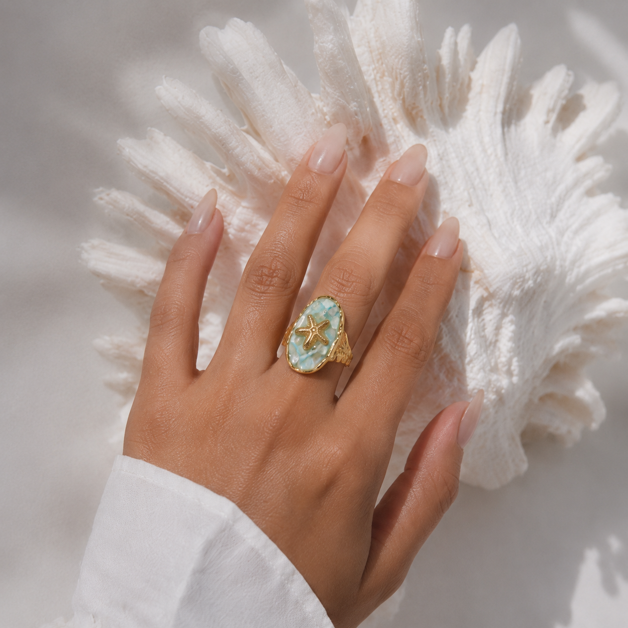 Whimsical Starfish Statement Ring