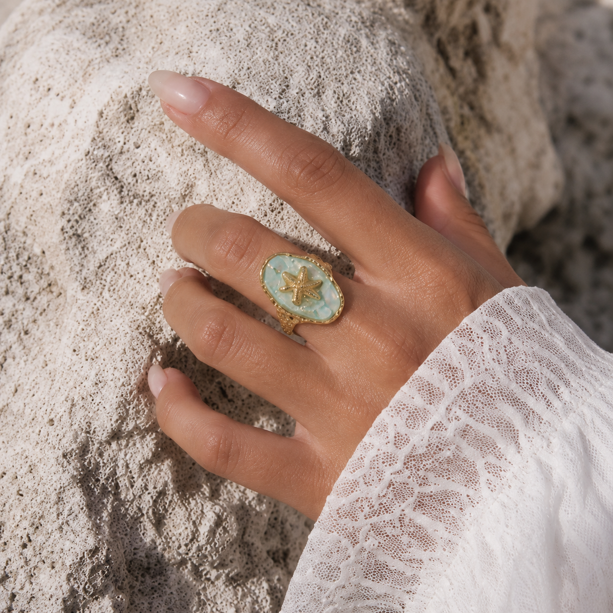 Whimsical Starfish Statement Ring