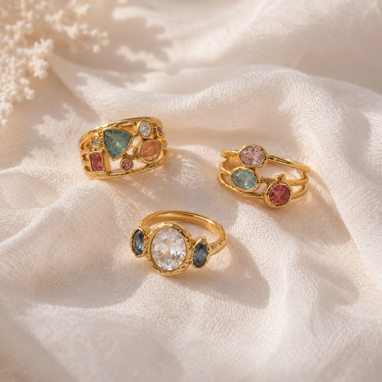 Whimsical Gemstone Statement Ring