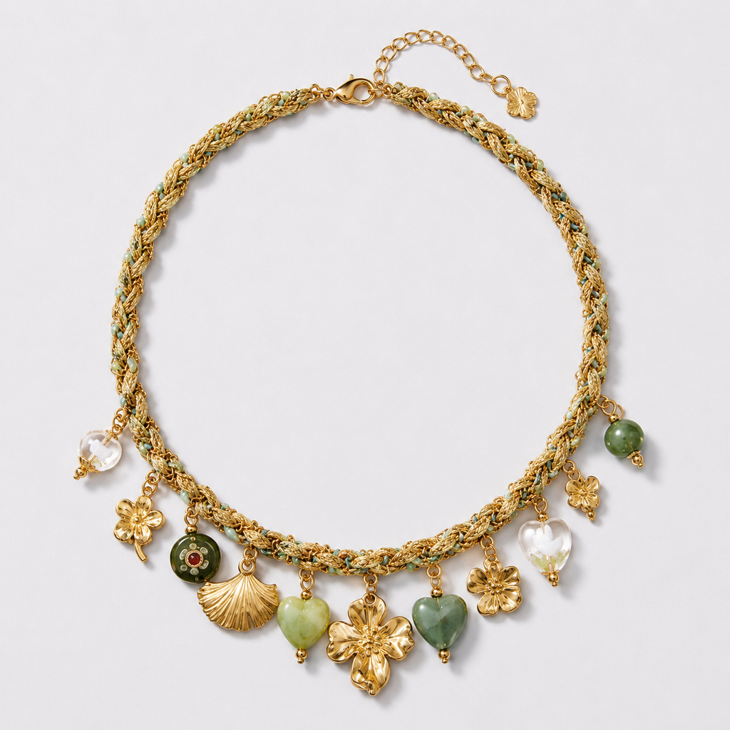 Vintage Botanical Charm Necklace