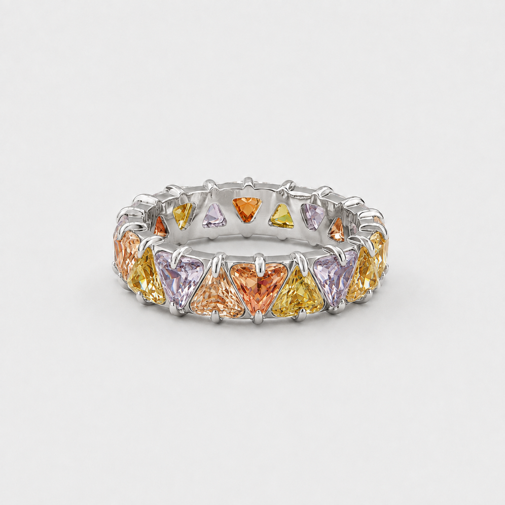 Whimsical Crystal Band Ring