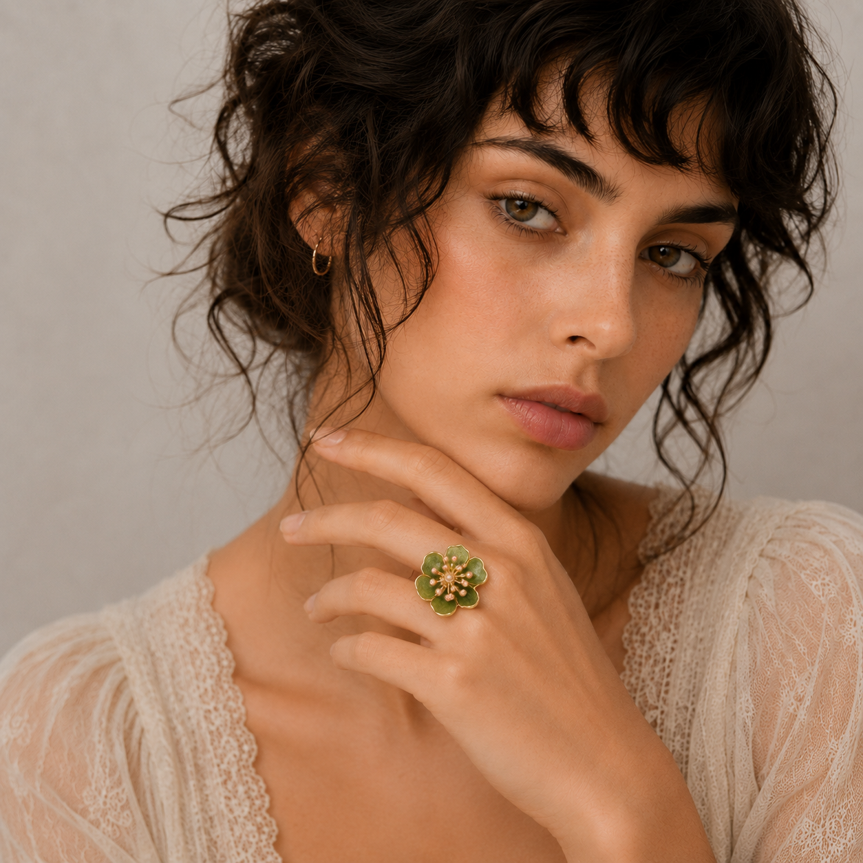Whimsical Floral Statement Ring