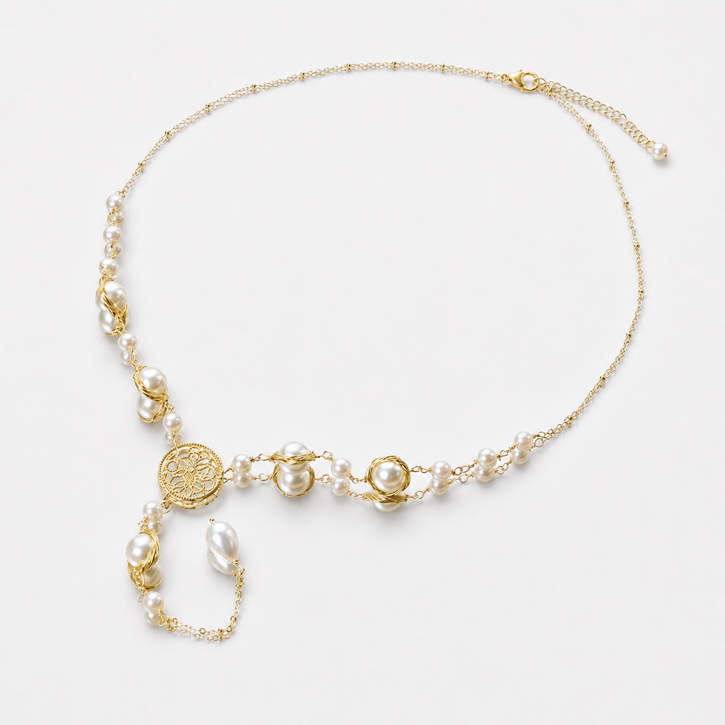 Elegant Beaded Drop Necklace