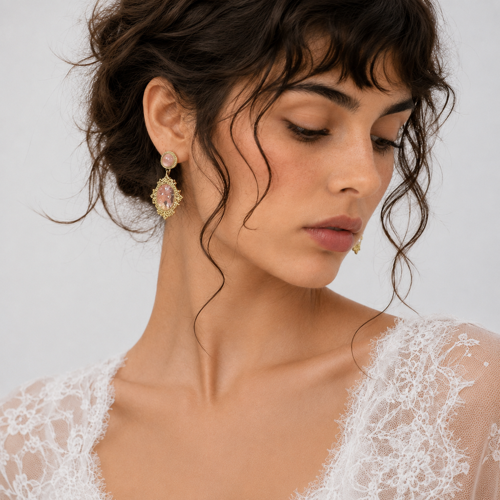 Regal Cameo Drop Earrings