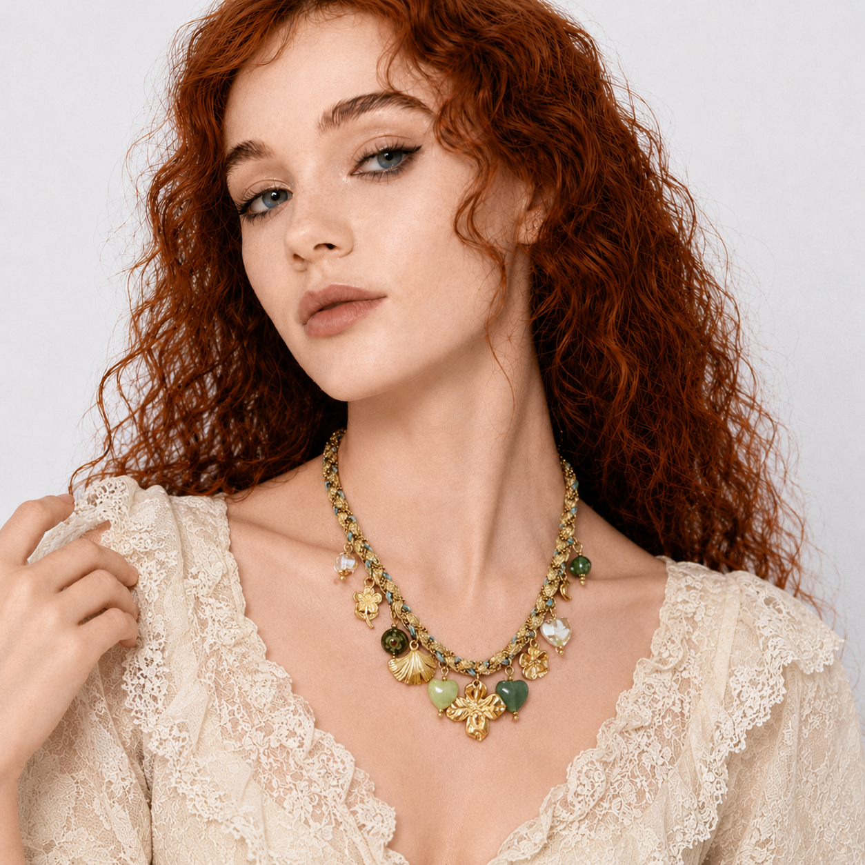 Vintage Botanical Charm Necklace