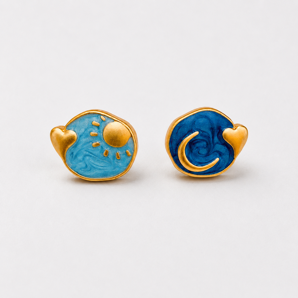 Radiant Moon Stud Earrings