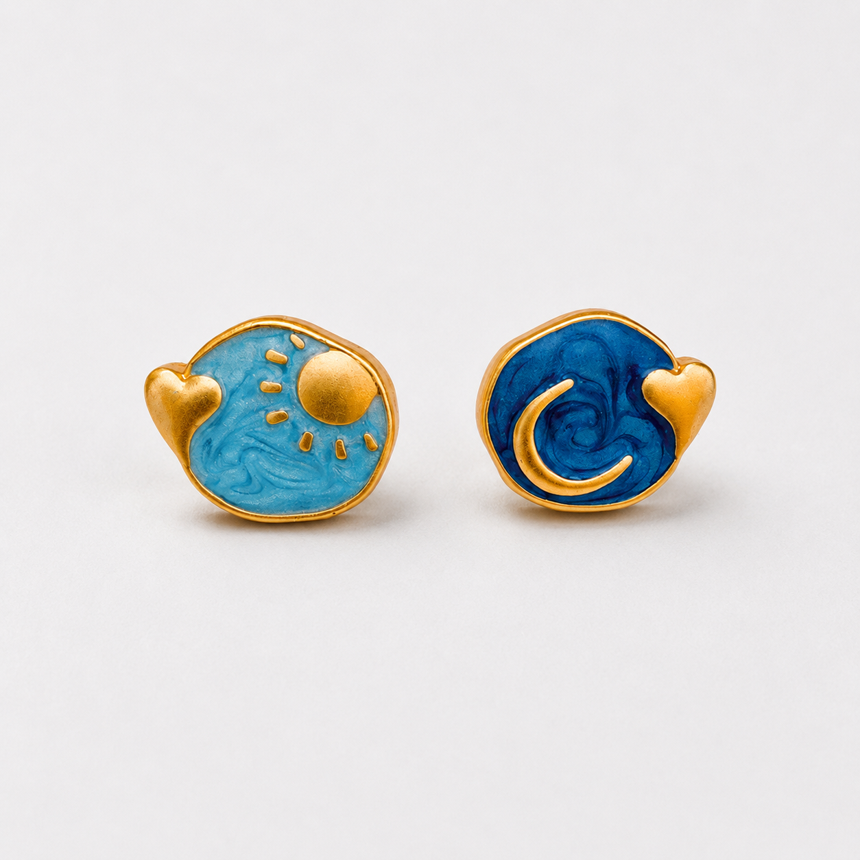 Radiant Moon Stud Earrings