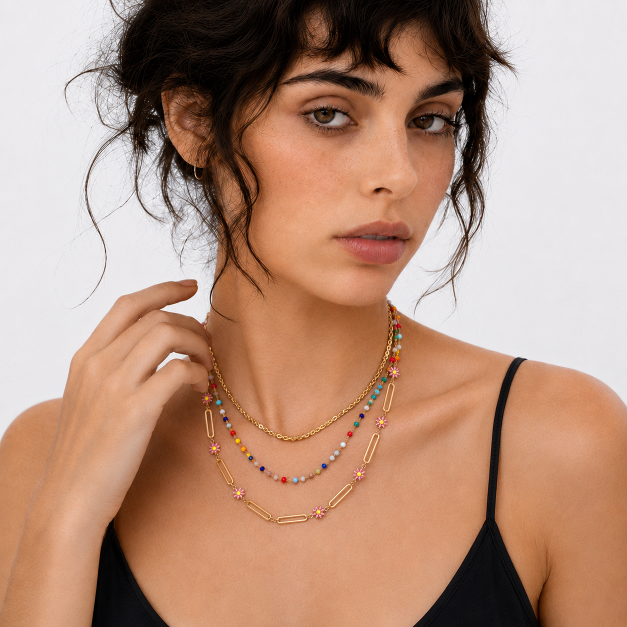 Playful Daisy Layered Necklace