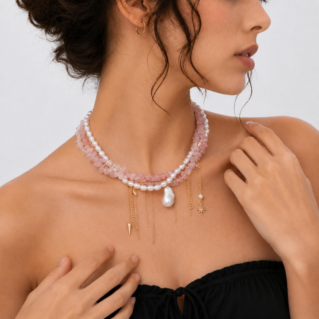 Poetic Fringe Charm Choker