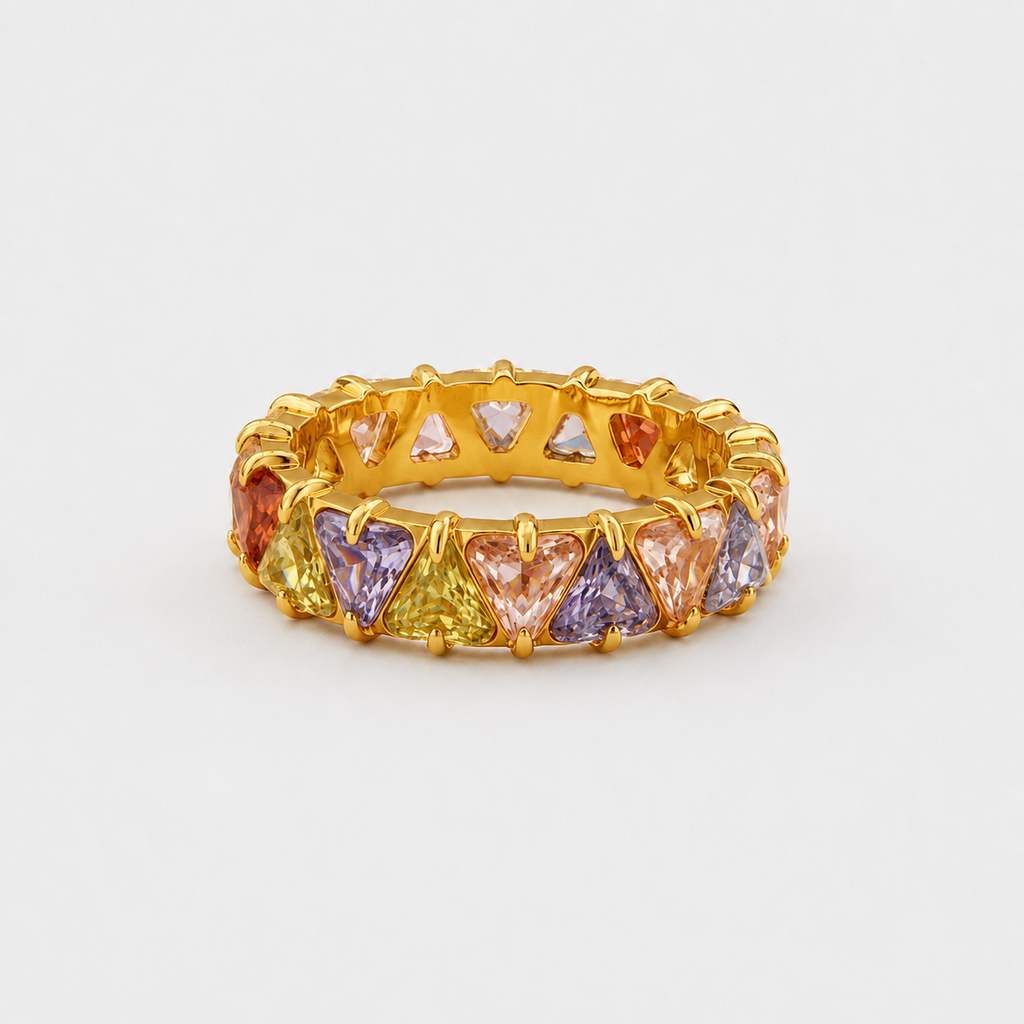 Whimsical Crystal Band Ring