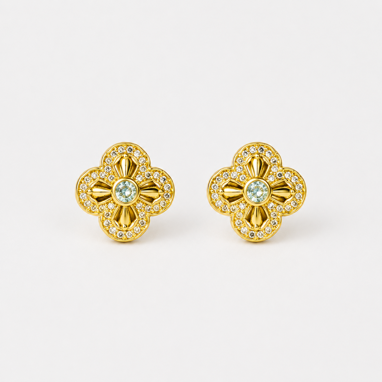 Retro Floral Stud Earrings