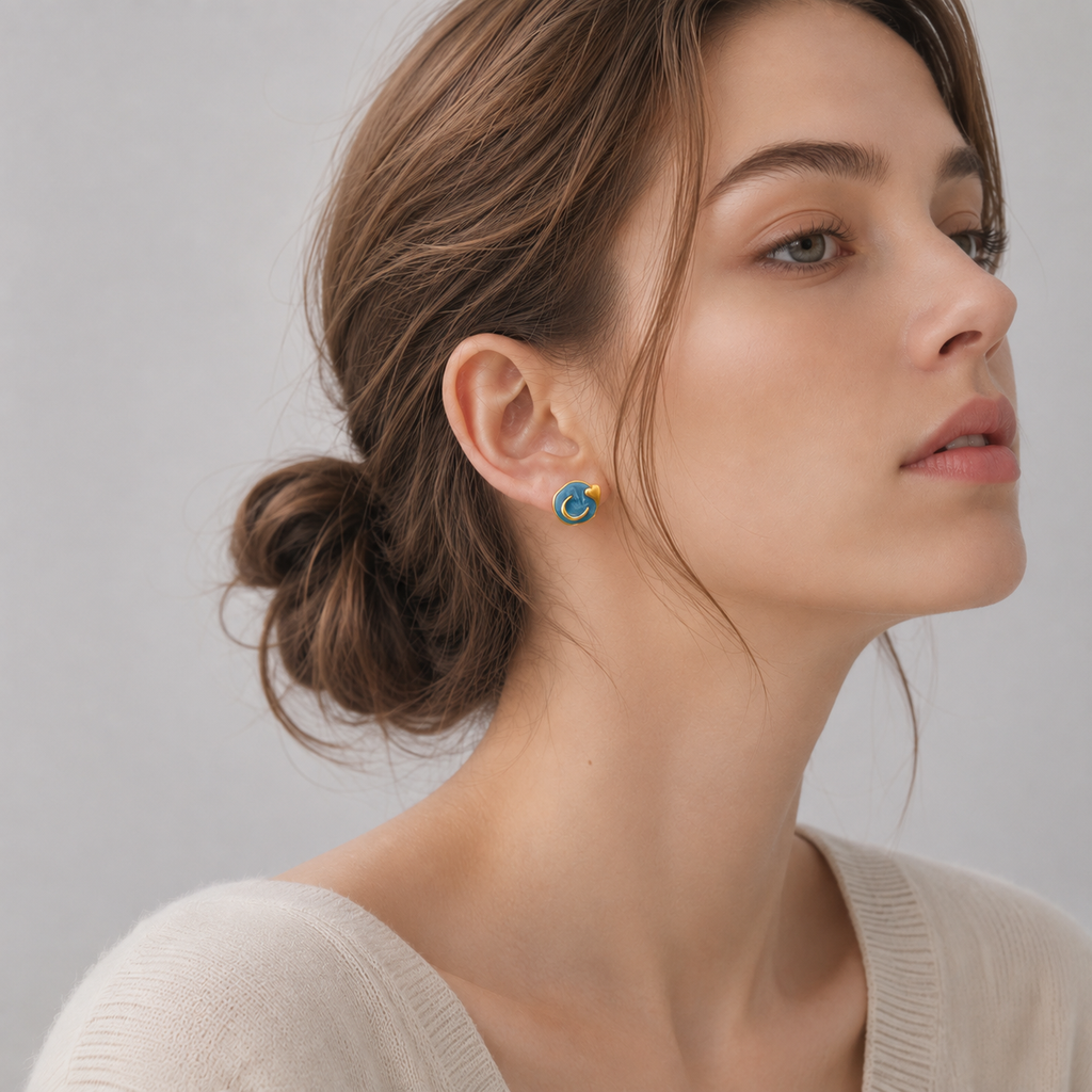 Radiant Moon Stud Earrings