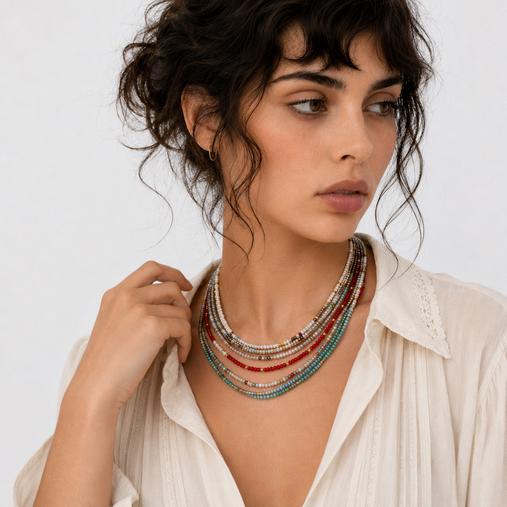 Bohemian Layered Beaded Necklace