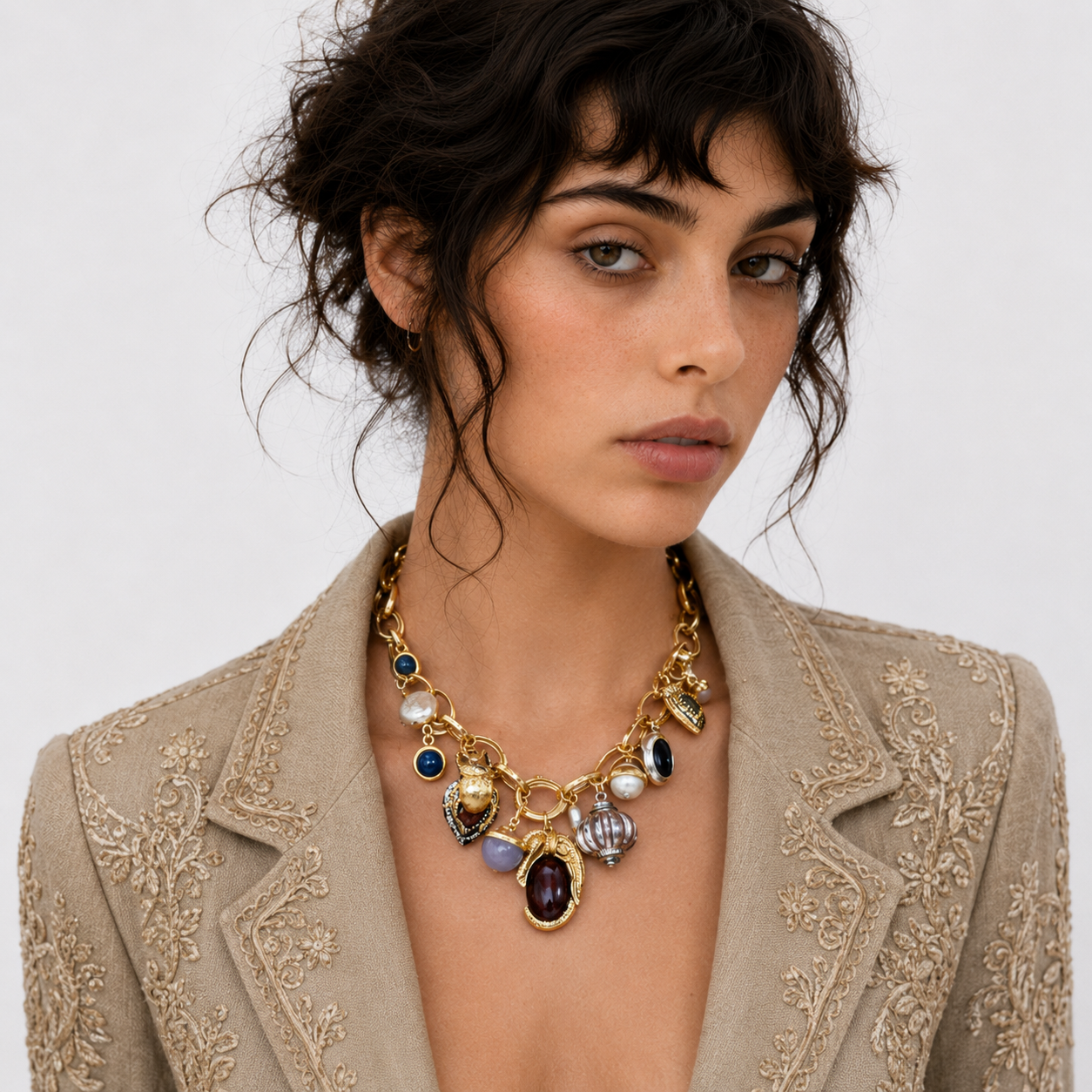 Vintage Gem Charm Necklace