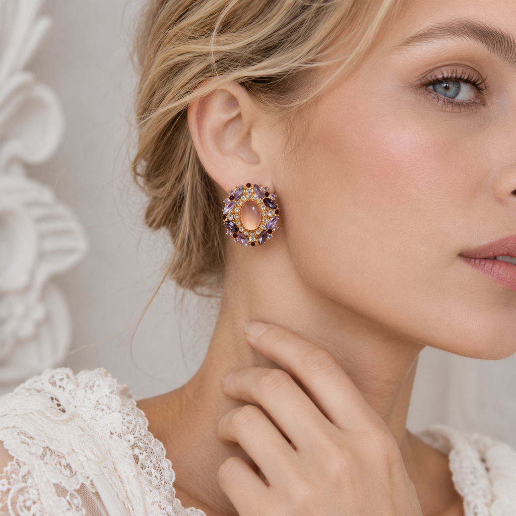 Romantic Floral Statement Earrings