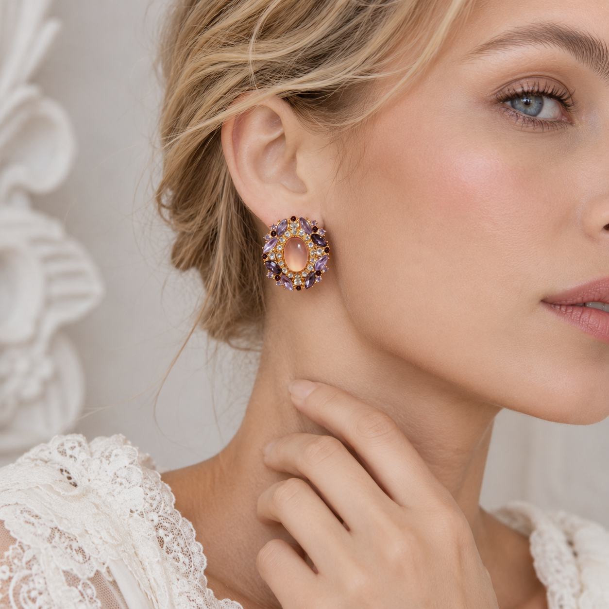 Romantic Floral Statement Earrings