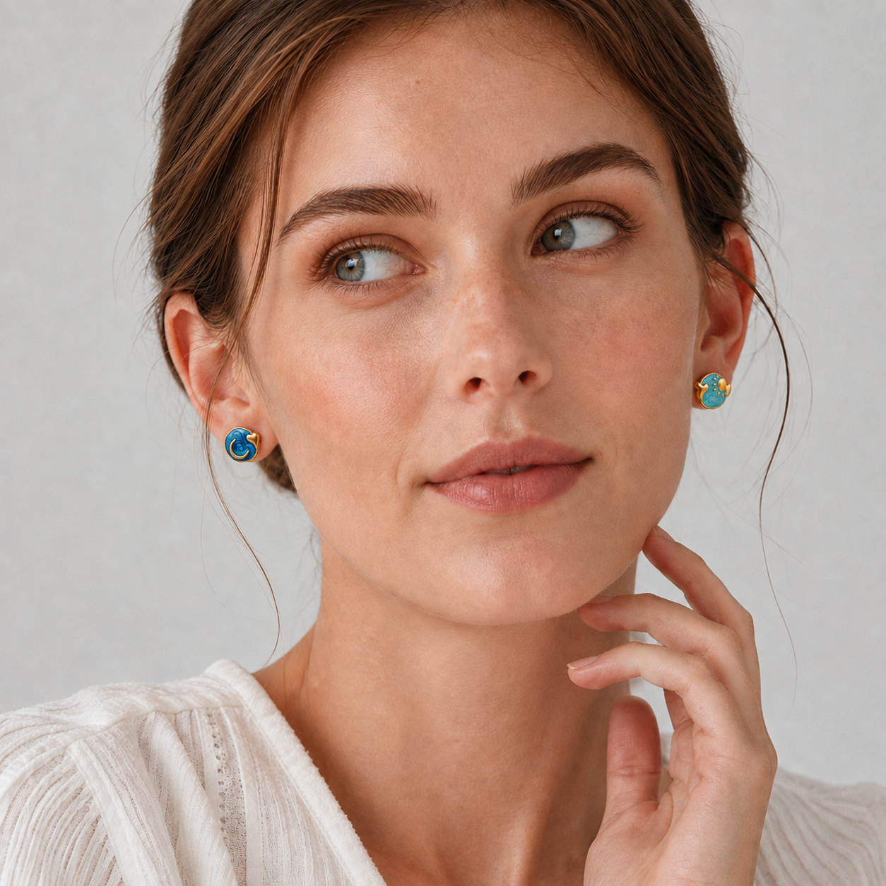 Radiant Moon Stud Earrings