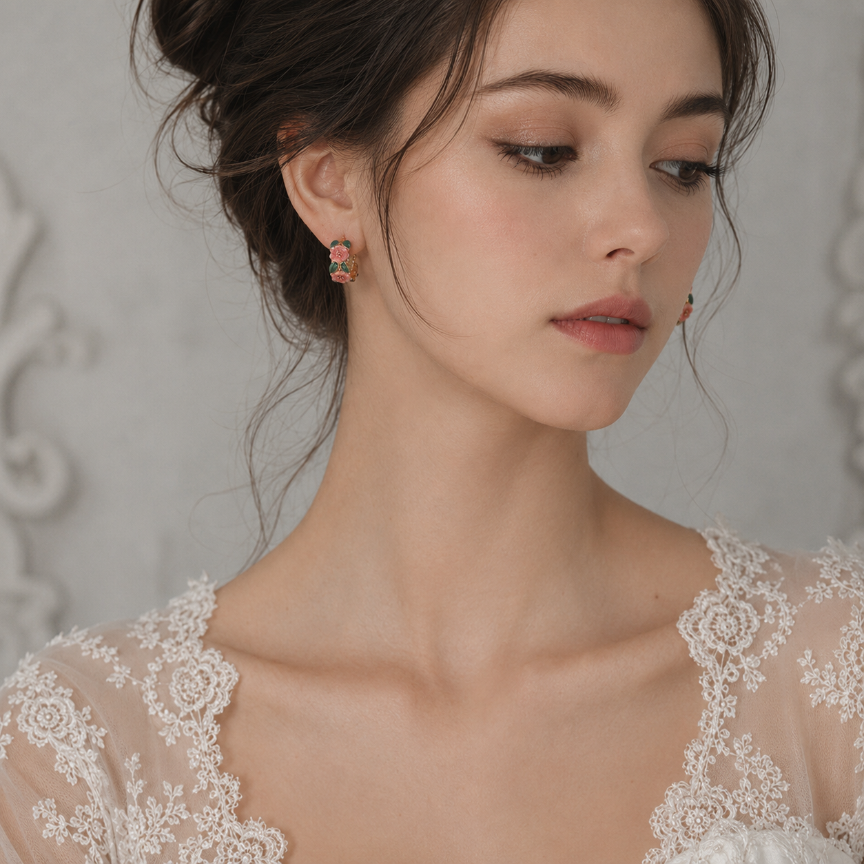 Romantic Floral Pearl Earrings