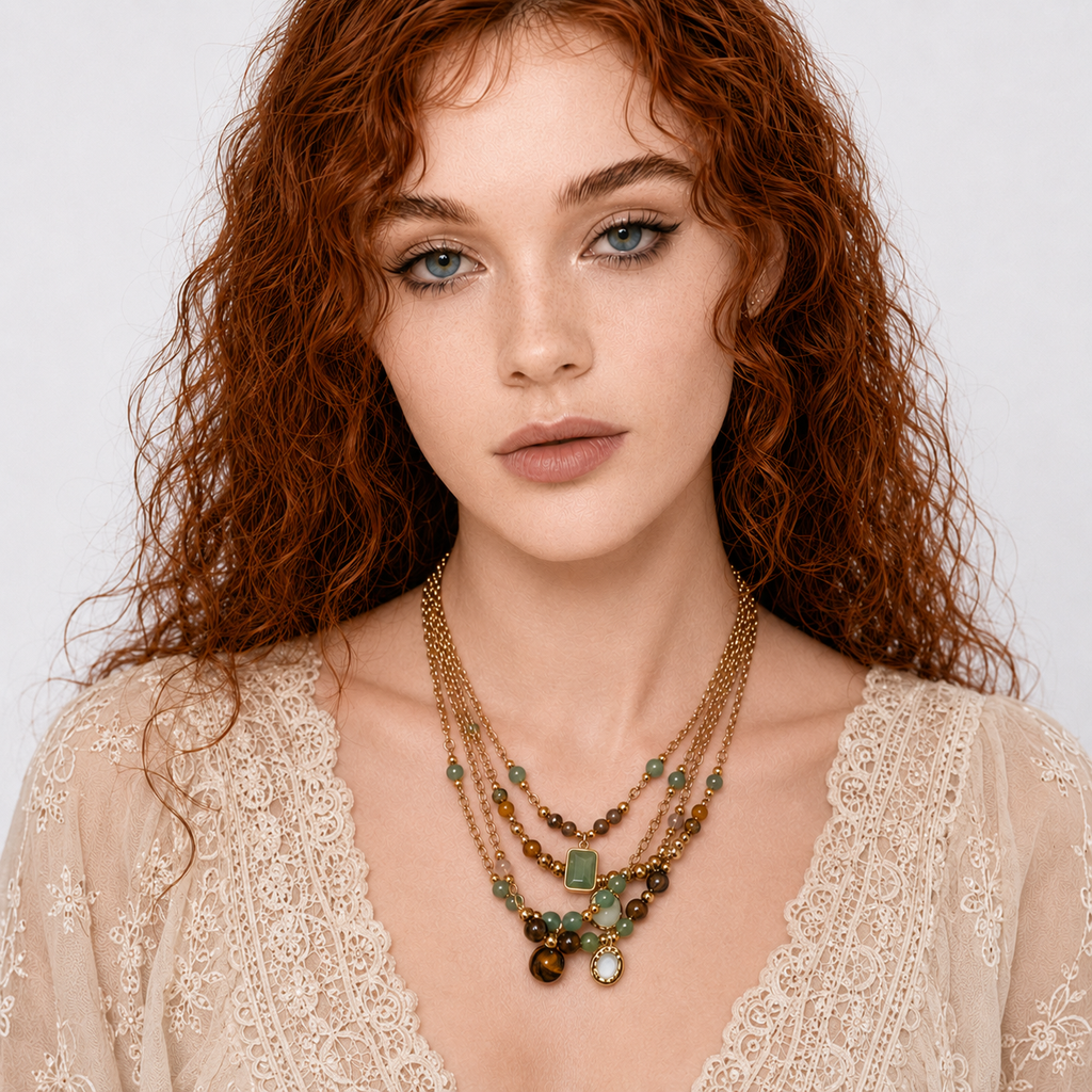 Bohemian Gem Pendant Necklace