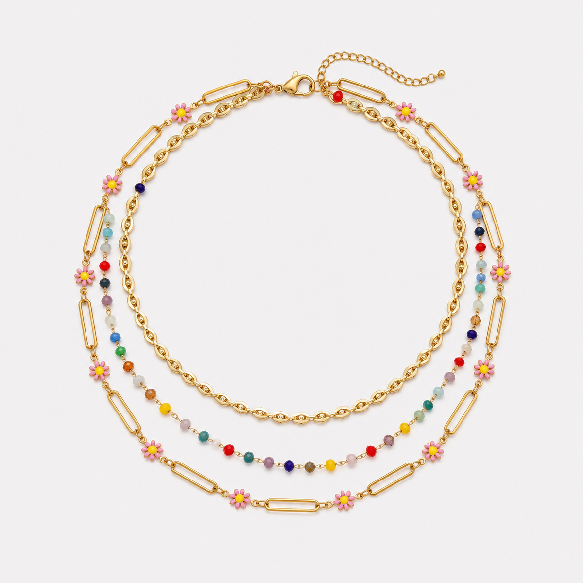 Playful Daisy Layered Necklace