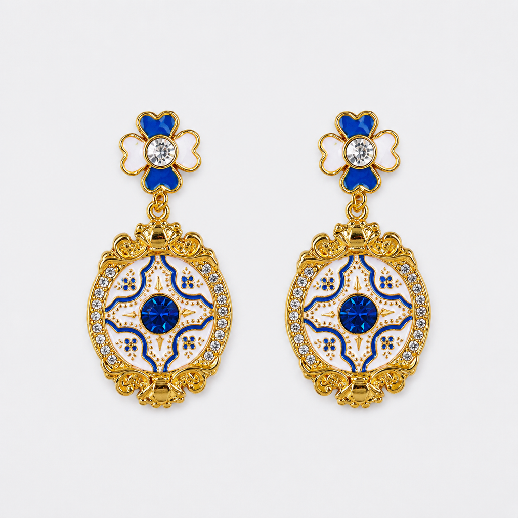 Regal Floral Drop Earrings
