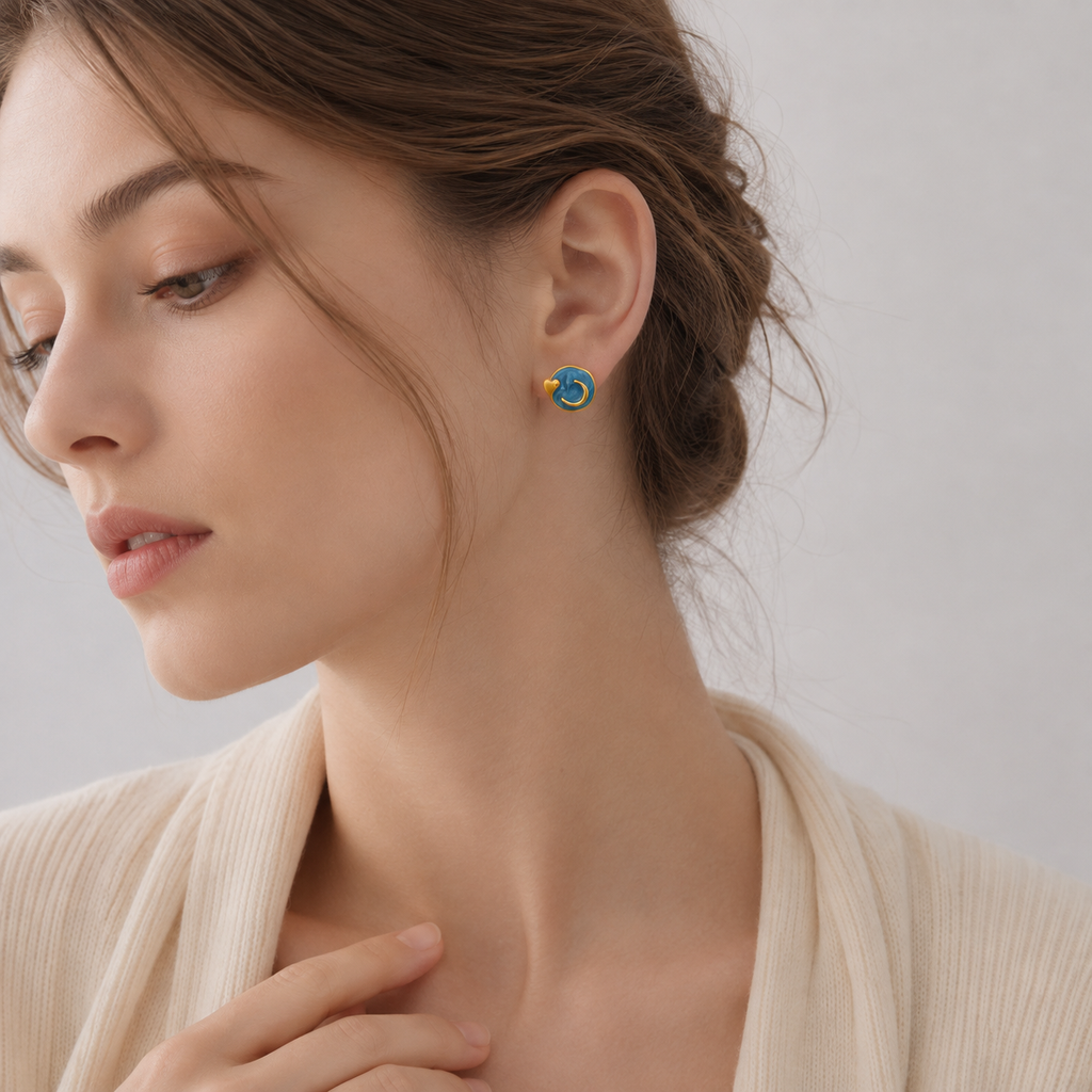 Radiant Moon Stud Earrings