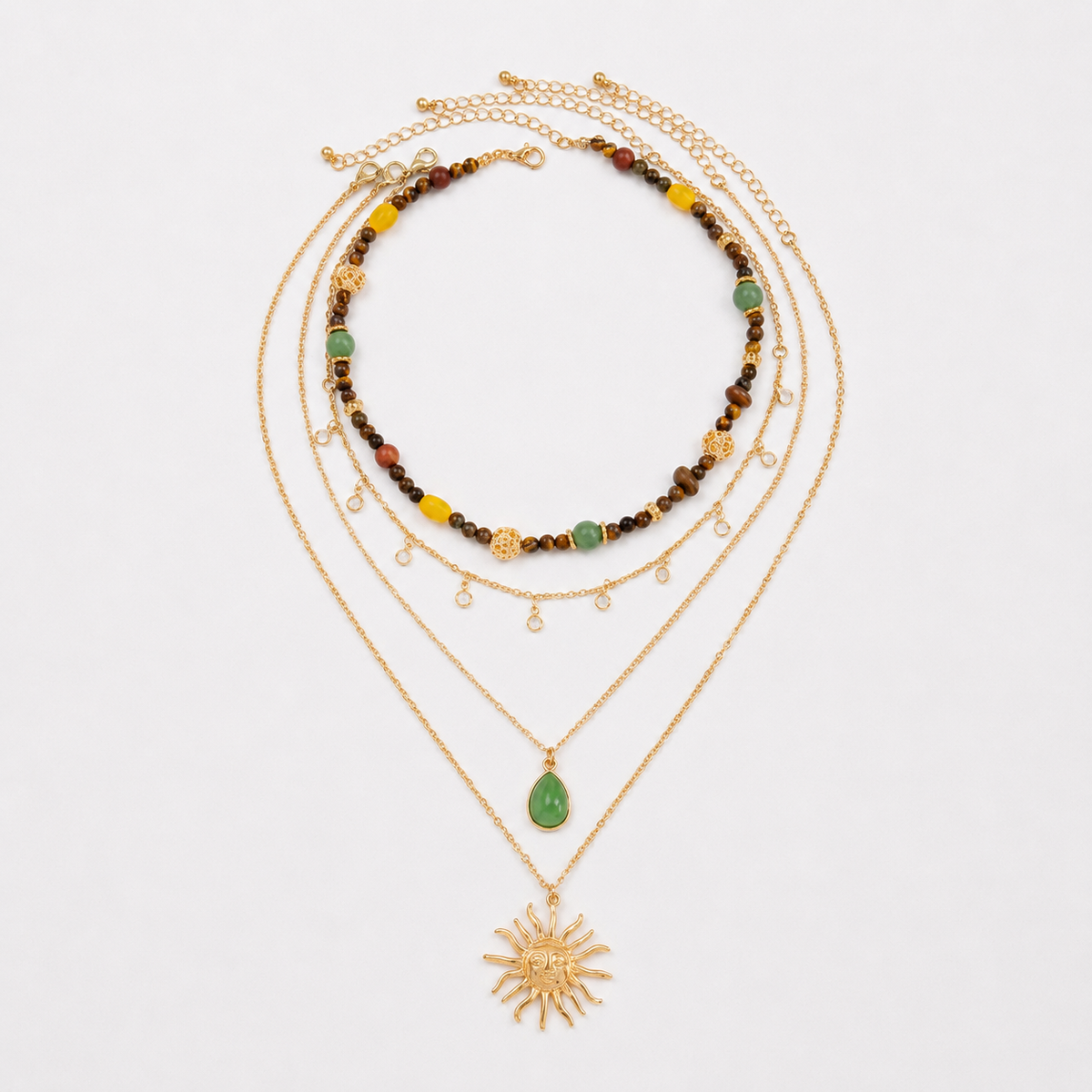Bohemian Sun Pendant Necklace