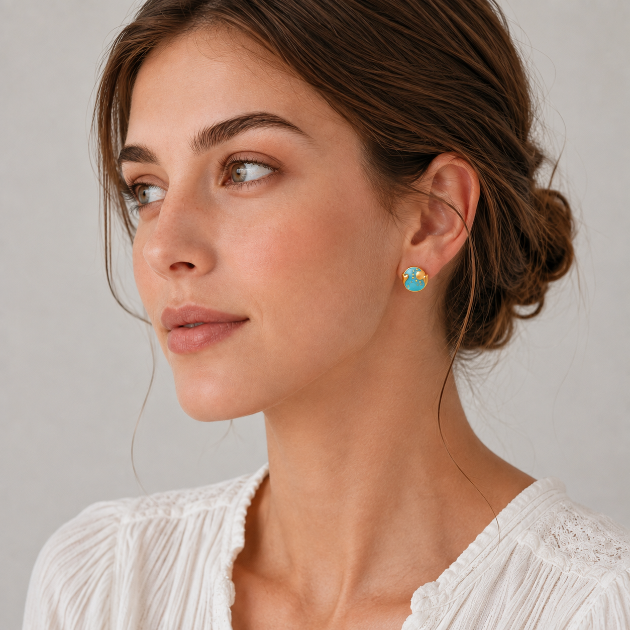 Radiant Moon Stud Earrings
