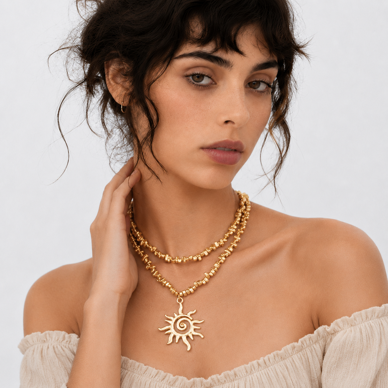 Playful Sun Pendant Necklace
