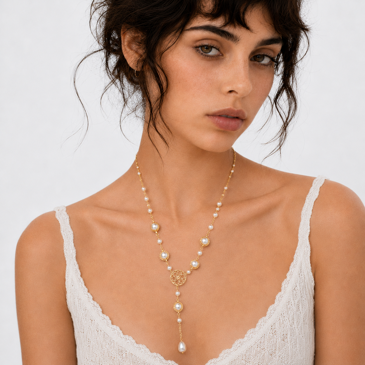 Elegant Beaded Drop Necklace