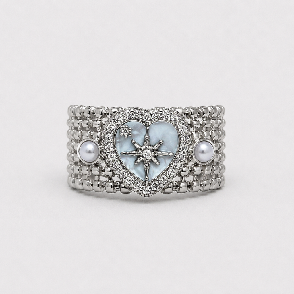 Vintage Treasure Pearl Heart Ring